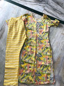 Yellow &amp; Blue Kurta Set