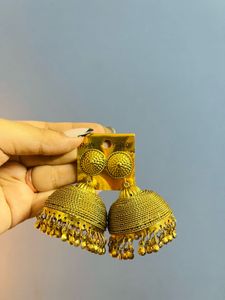 Gold Jhumka Earrings