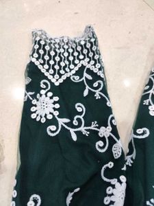 Embroidered Green Ethnic Dress