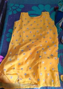 Yellow Embroidered Kurta Set at 320/-