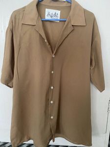 Brown Camp Collar Shirt