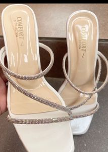 Glitter White Heels 👠