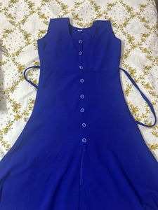 Navy Blue Dress With slit