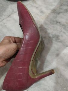 Burgundy Pointed-Toe Heels