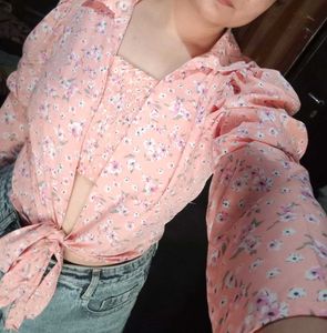 Floral Tie-Front Top