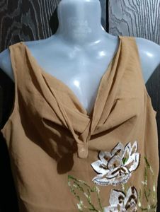 Floral Embroidered Tank Top Zara Black To