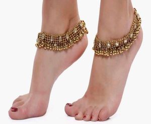 Gold-Tone Anklet with Bells