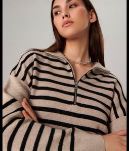 Striped Zip Top Jumper