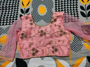 Pink Embroidered Lhenga Choli