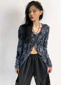 Lace Detail Open Front Top