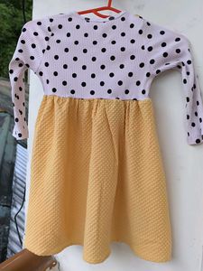 Polka Dot &amp; Bow Detail Baby Dress