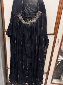 Black Embellished three piece dress