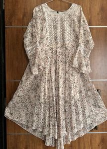Flared Flower Print One Pice Or Kurti