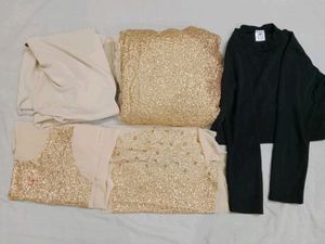 Wedding Sequin Saree + peticoat + unstitched Blous