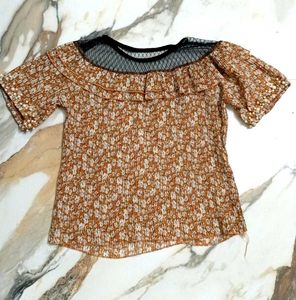 Floral Print Ruffle Top
