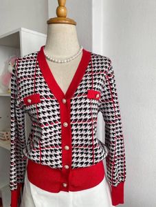 Red Long Sleeve V Neck Sweater