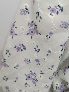 Purple Floral Crop Top With Bow Lace