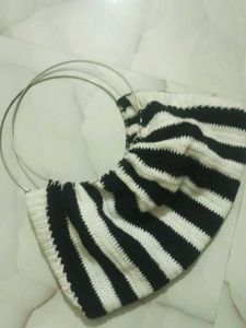 Striped Crochet Bag Not Used Only Handmade