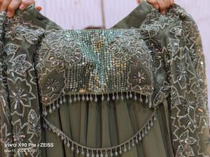 Olive Green Lehenga Set (Available For Swap)