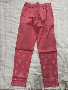 Pink Embroidered Pants
