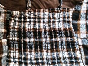 Trendy Brown &amp; Black Checkered Crop Top