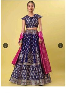 Elegant Blue &amp; Pink Lehenga