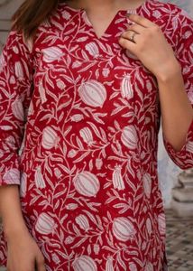 Red Floral Print Top