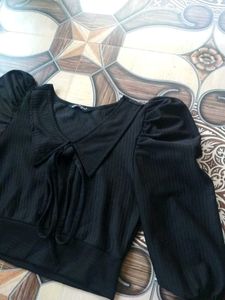 Chic Black Tie Top