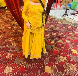 Yellow Fully Heavy Punjabi Suit
