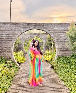 Rainbow Maxi Dress - Bohemian Style