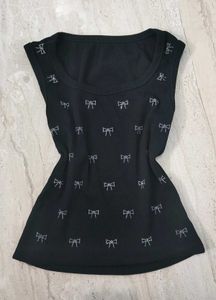 Classic Bow Black Tank