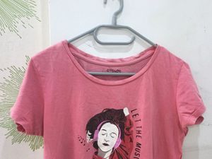 Pink Graphic Tee - Let the Music Play