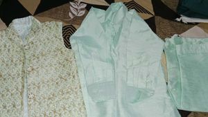 Mint Green Embroidered Sherwani Set - Festive Read