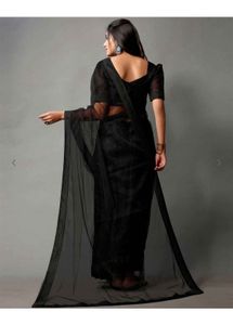 Net Saree With Padded Blouse