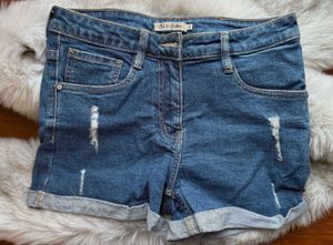 Ripped Denim Shorts