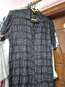 Abstract Print Button-Down Shirt