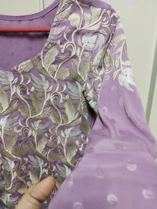 Lavender Heavy Embroidered 3 Piece Set