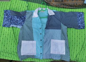 Blue Patchwork Shirt