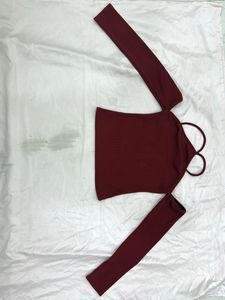 Burgundy Long Sleeve Top