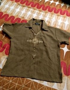 Beautiful Embroidered Top/Shirt With Collar