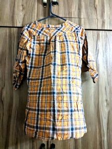 Soft Cotton - Orange Checkered Shirt