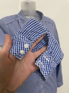 M&amp;S Women&#39;s Blue and White Blouse