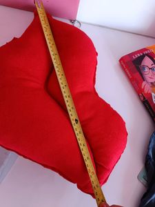 Set Of 2 Red Lips Shape Pillow