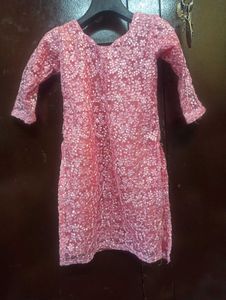 Pink Floral Lace Dress