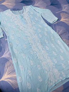 Blue Chikankari Kurti