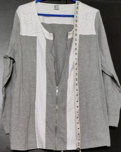 *Flat 50 Off* Grey White Shrug/light Cotton Jacket