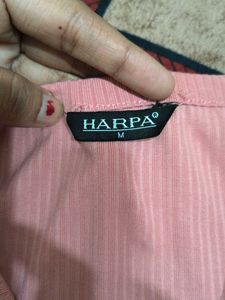 Pink Harpa Ribbed Button-Down Top