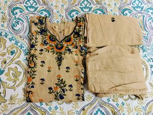 Hand Stitched Work Kurta Set