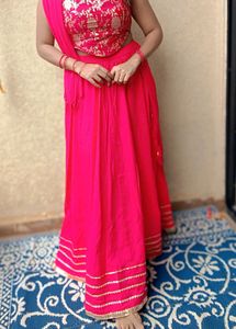 Pink Ethnic Maxi Skirt