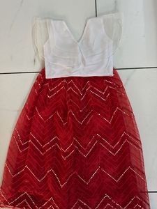 Red & White Lehenga Choli